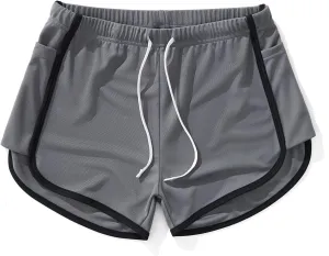 AIMPACT Mens Mesh Shorts 3 Inch Running Gym Athletic Workout Bodybuilding Booty Track Shorts Vintage Fitted Short