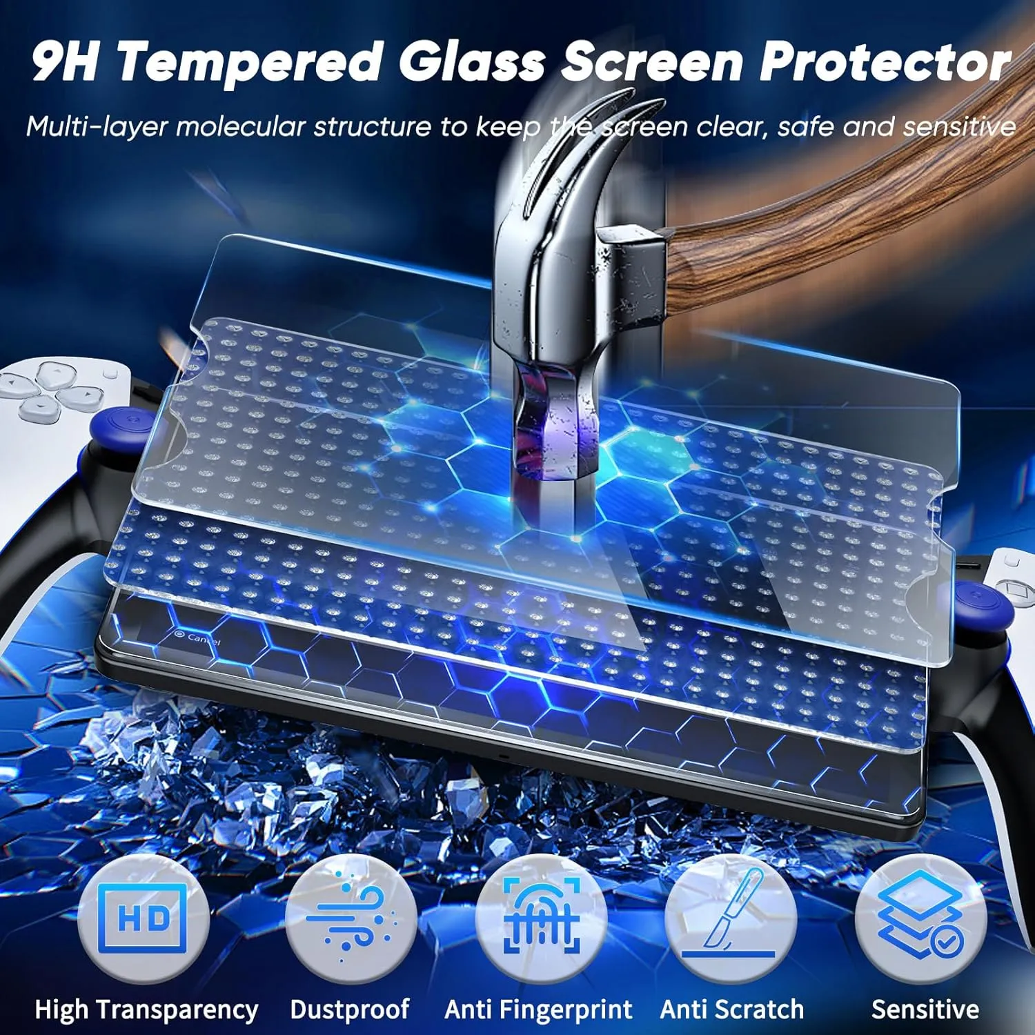 Auarte 12 in 1 Accessories Set for Playstation Portal Remote Player, Hard Carrying Case for PS Portal with Clear Skin Case for PS5 Portal, 2 Screen Protector with 4 Thumb Grip, Pearl White