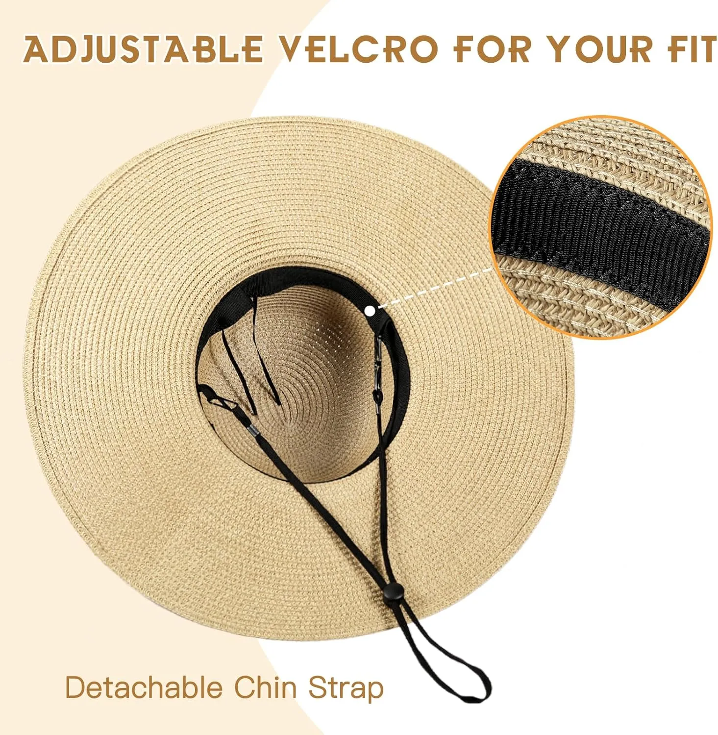 Beach Hat for Women, Wide Brim Sun Straw Hats for Women, Sun Hat Womens UPF 50  UV Protection, Floppy Foldable Summer Hats