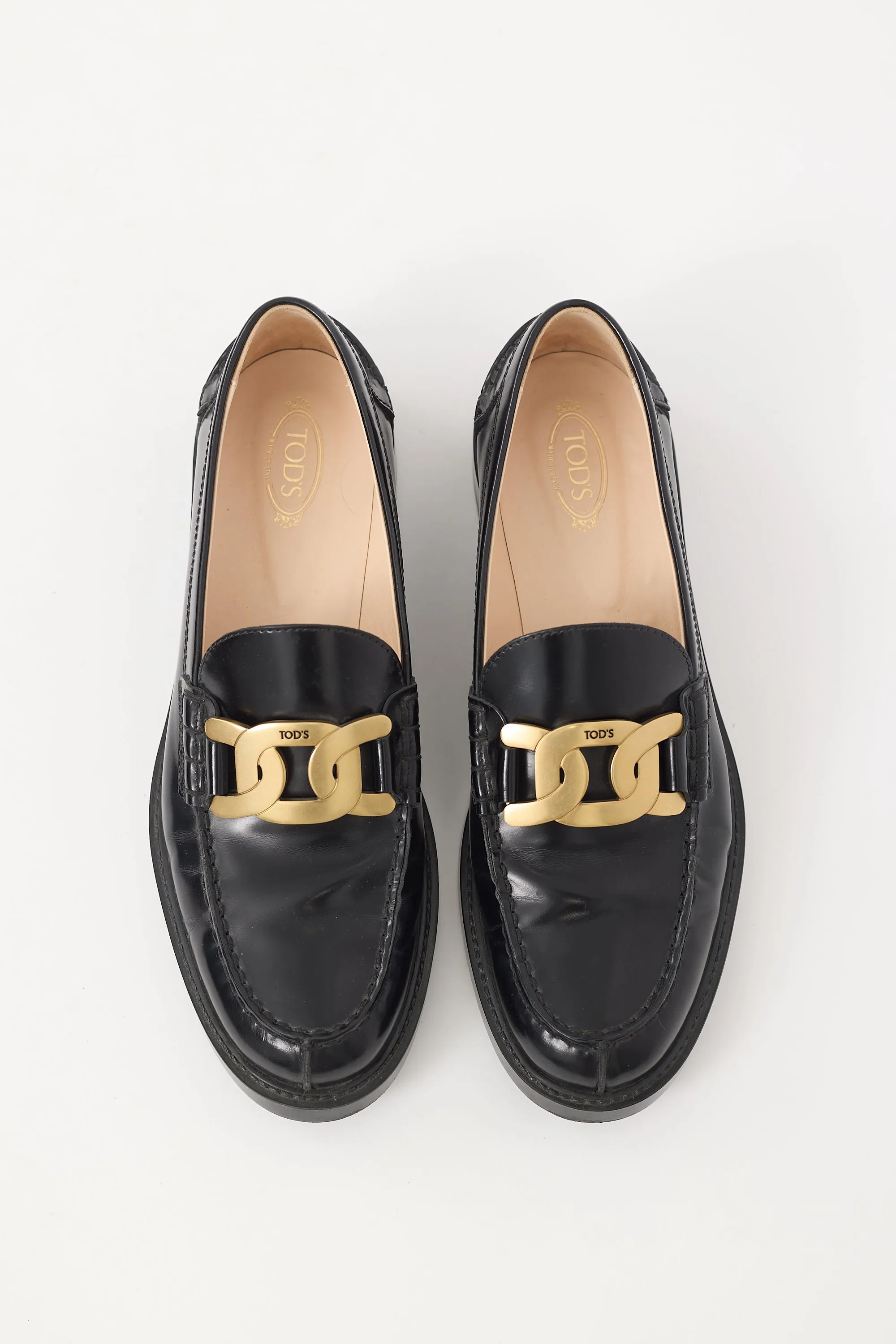 Black Patent Leather Embellished Loafer