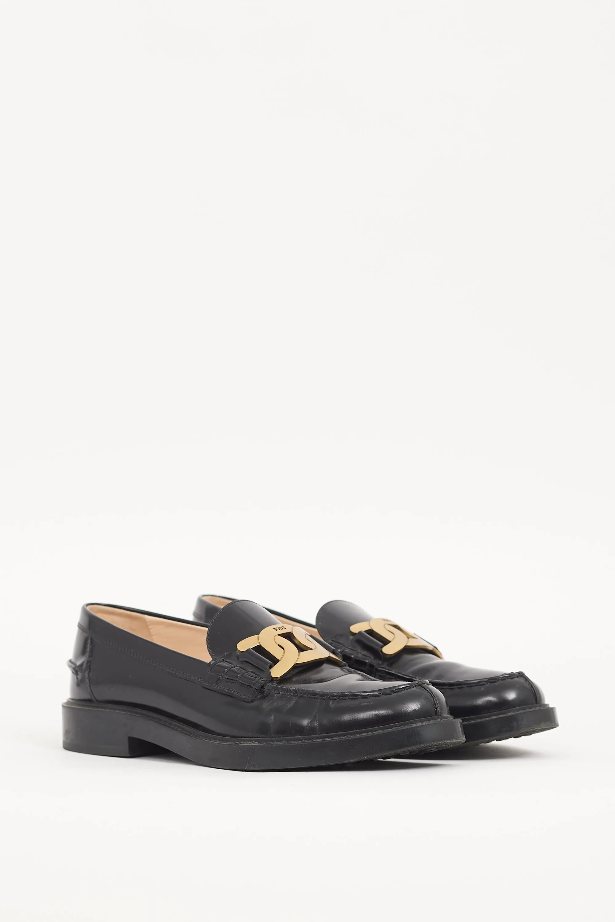 Black Patent Leather Embellished Loafer