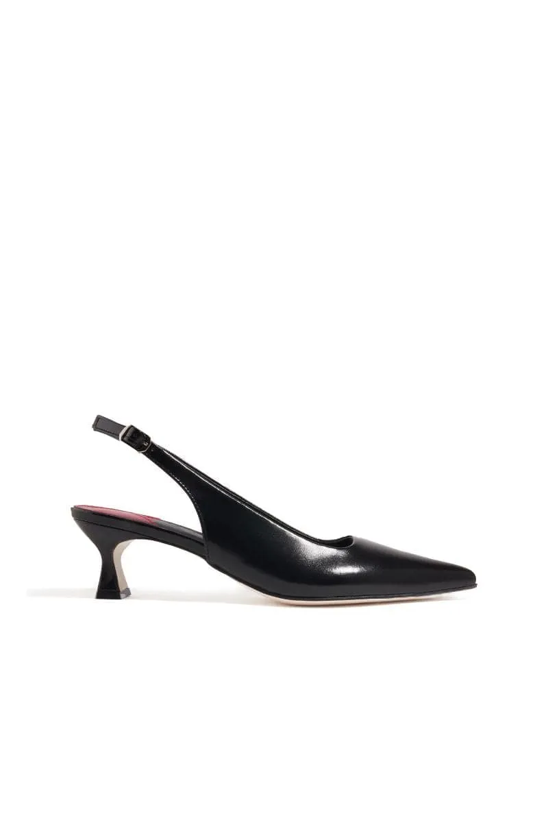 BLACK ROSE SLINGBACK HEELS
