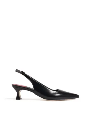 BLACK ROSE SLINGBACK HEELS