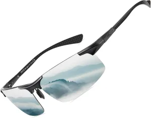 DUCO Mens Sunglasses Polarized Sports Fishing Running Driving Carbon Fiber Sunglasses for Men UV400 Protection DC8277