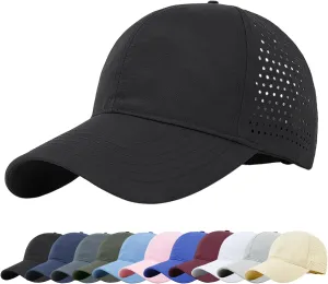 Enwokran Men Quick Dry Sport Baseball Cap, Athletic Fitted Cap Mesh Adjustable Plain Hat Running Trucker Hat for Women