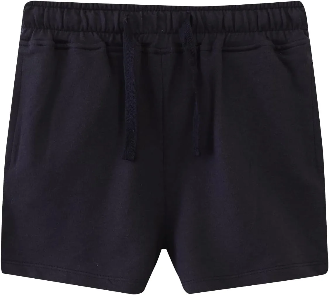 HILEELANG Toddler Boys' Shorts 3-Pack Summer Cotton French Terry Solid Adjust Pocket Shorts 12M-7Y