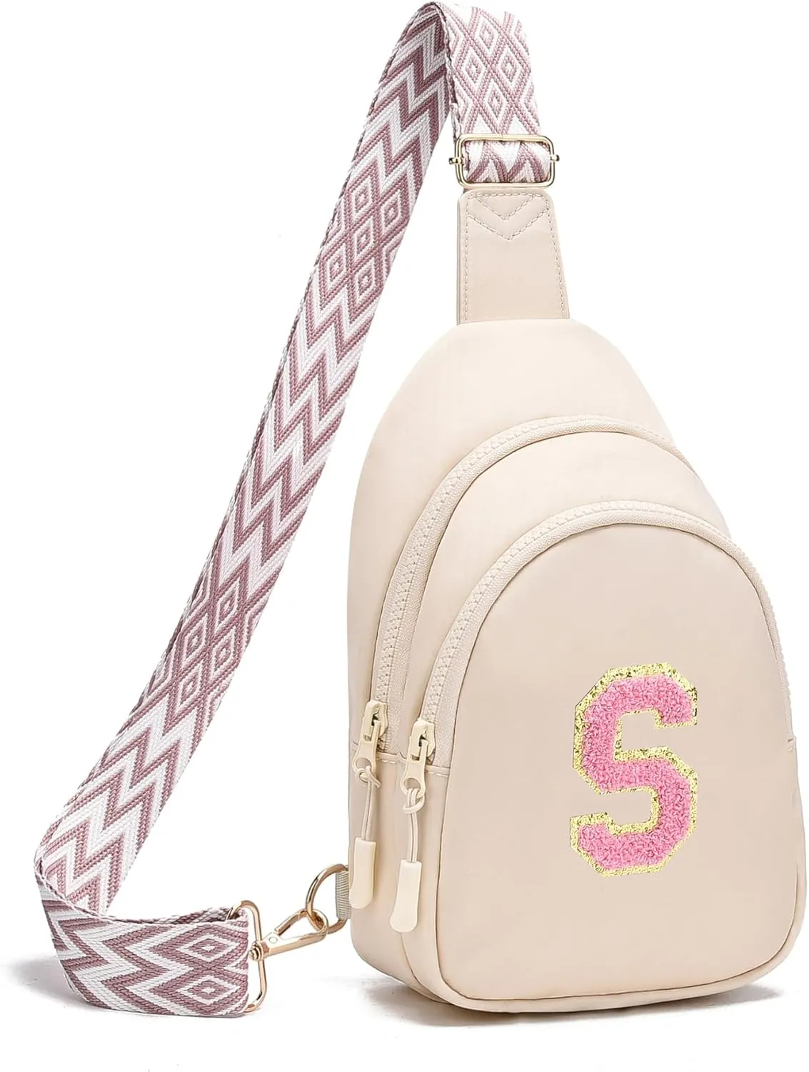 I IHAYNER Birthday Gifts for 5 6 7 8 9 10 11 12 13 Year Old Girls Small Cross Body Bag Initial Sling Bag Fanny Pack for Girls (Beige-S??