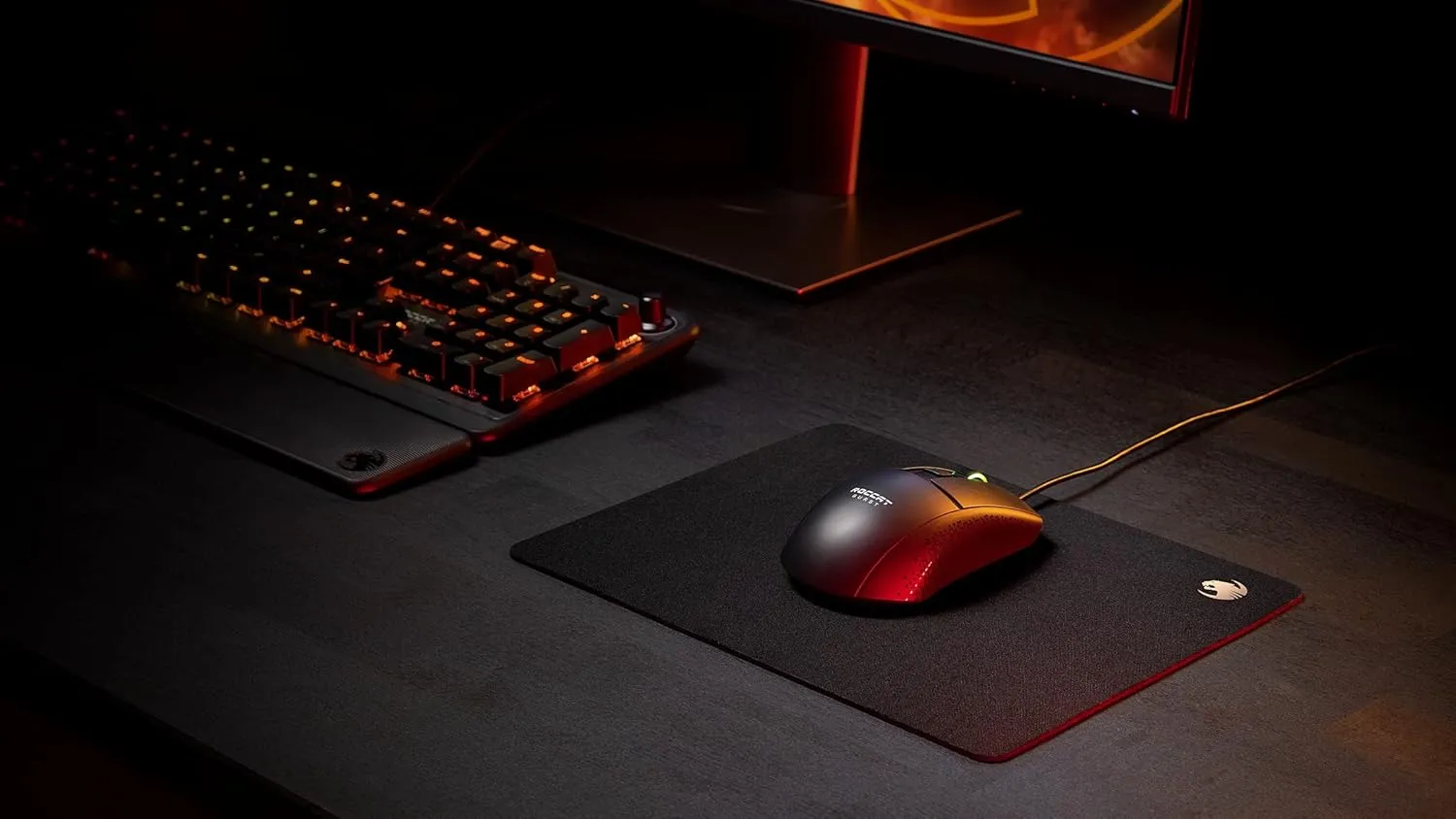 ROCCAT Sense Core Small PC Gaming Mousepad, Non-Slip Rubber Back, Balanced Micro-Weave Cloth Surface, Durable Computer Desk Mat, Square, Black