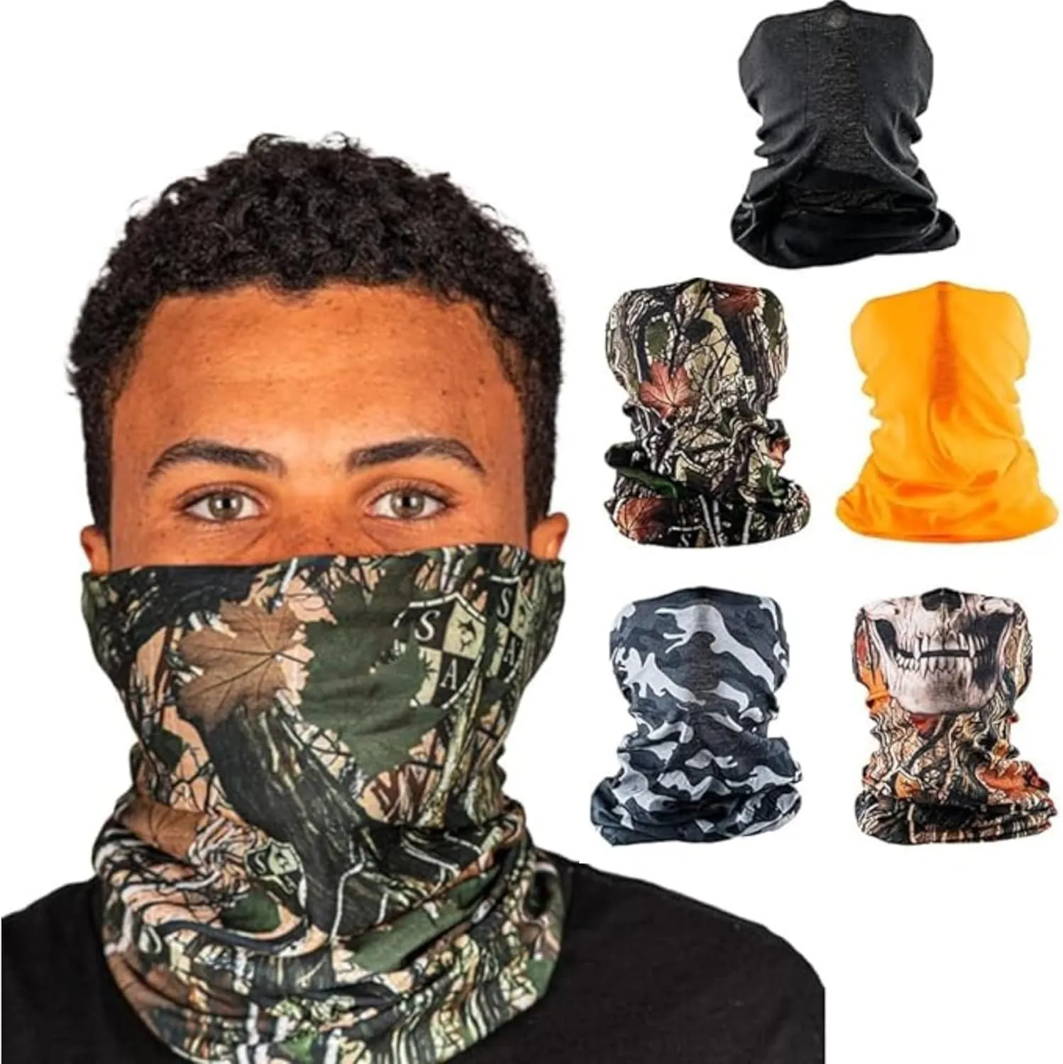 S A Company 5-Pack UV Face Shield | UV 30  Multipurpose Neck Gaiter Balaclava for Adults
