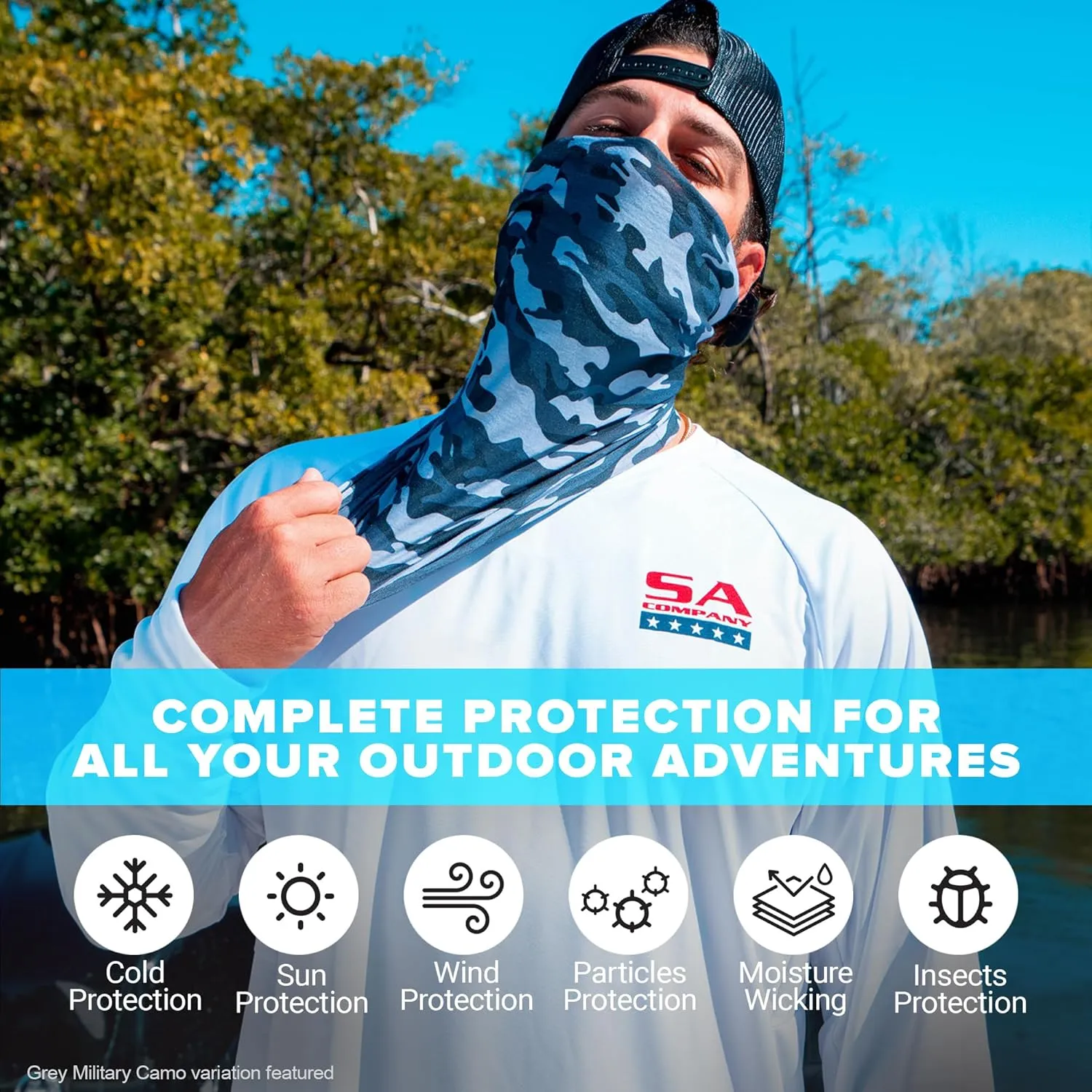 S A Company 5-Pack UV Face Shield | UV 30  Multipurpose Neck Gaiter Balaclava for Adults