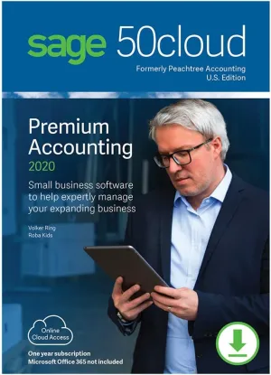 Sage 50cloud Premium Accounting 2020 U.S. 3-User One Year Subscription [PC Download]