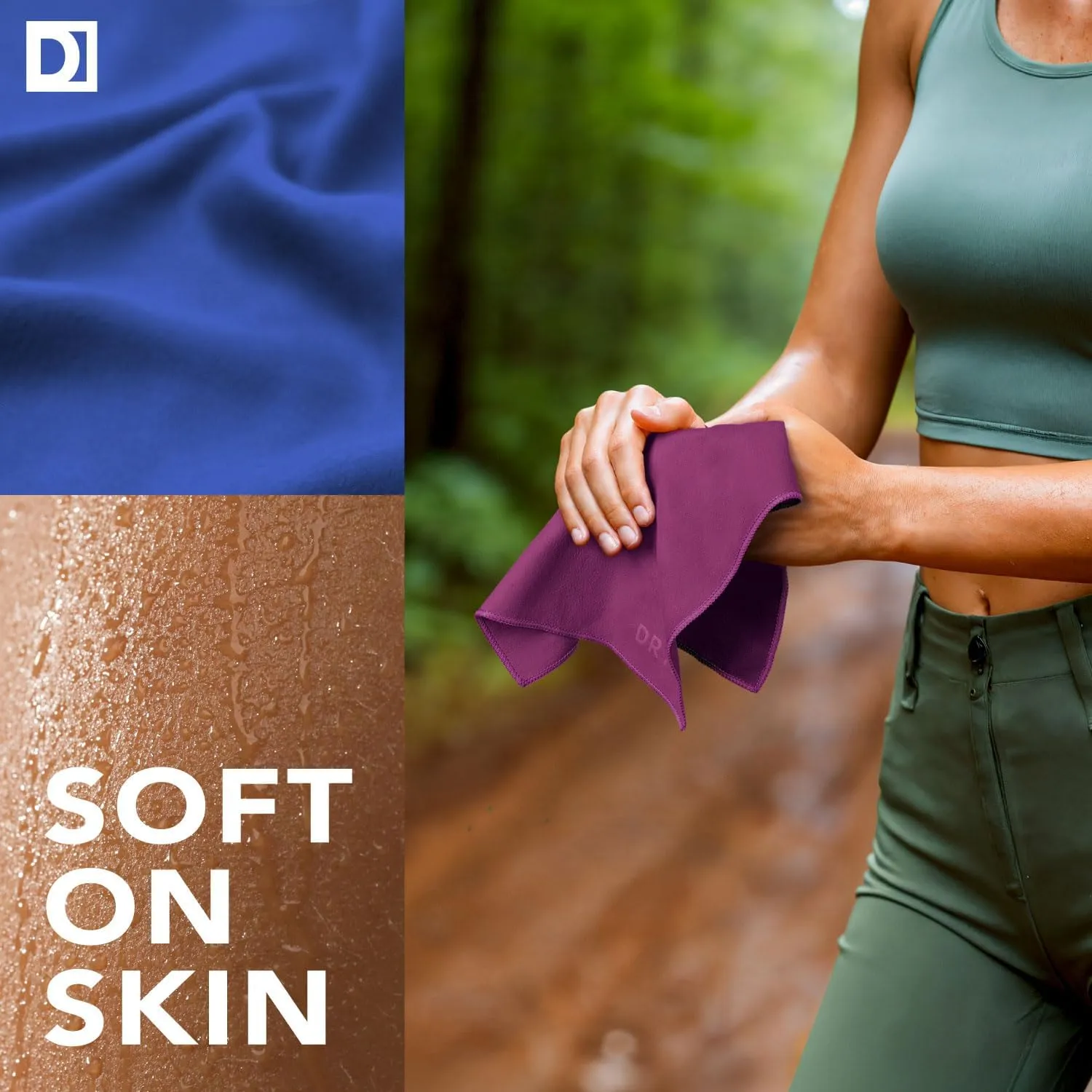 Sweat Absorbing Handkerchiefs - The Original Quick-Dry Microfiber Sweat Rags & Towels for Face, Hands, & Body - Perfect for Gym, Sports, and Work (Desert: 5 Pack)