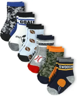The Children's Place Baby Boys' and Toddler Midi Socks Variety Pack