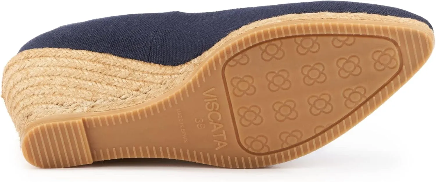 VISCATA Roses Espadrille Canvas Wedges Spain Handmade 2  Heel Woman Wedge Pumps with Organic Cotton Canvas and 100% Natural Jute Midsole for All Occasions: Casual, Work, Party
