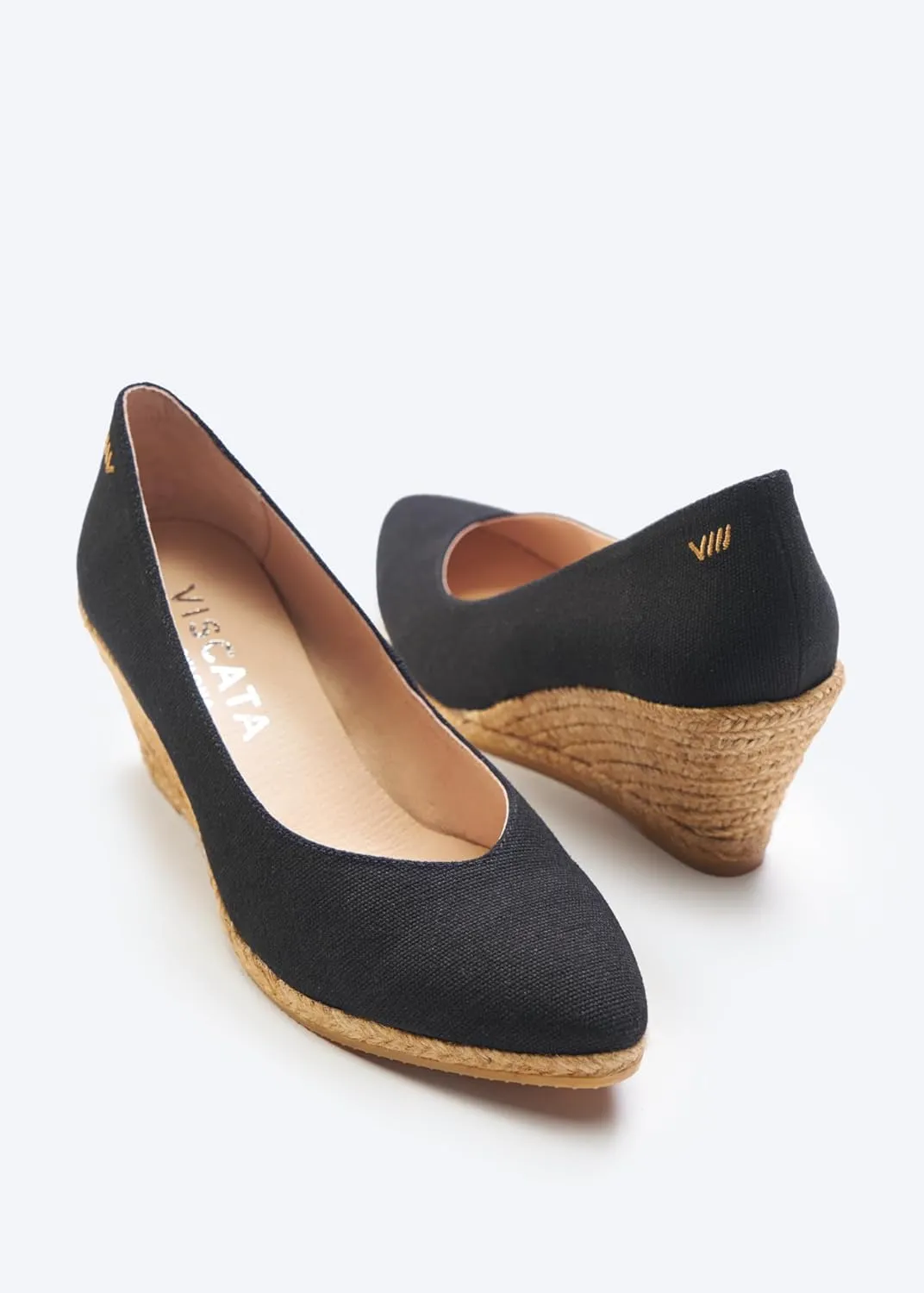 VISCATA Roses Espadrille Canvas Wedges Spain Handmade 2  Heel Woman Wedge Pumps with Organic Cotton Canvas and 100% Natural Jute Midsole for All Occasions: Casual, Work, Party