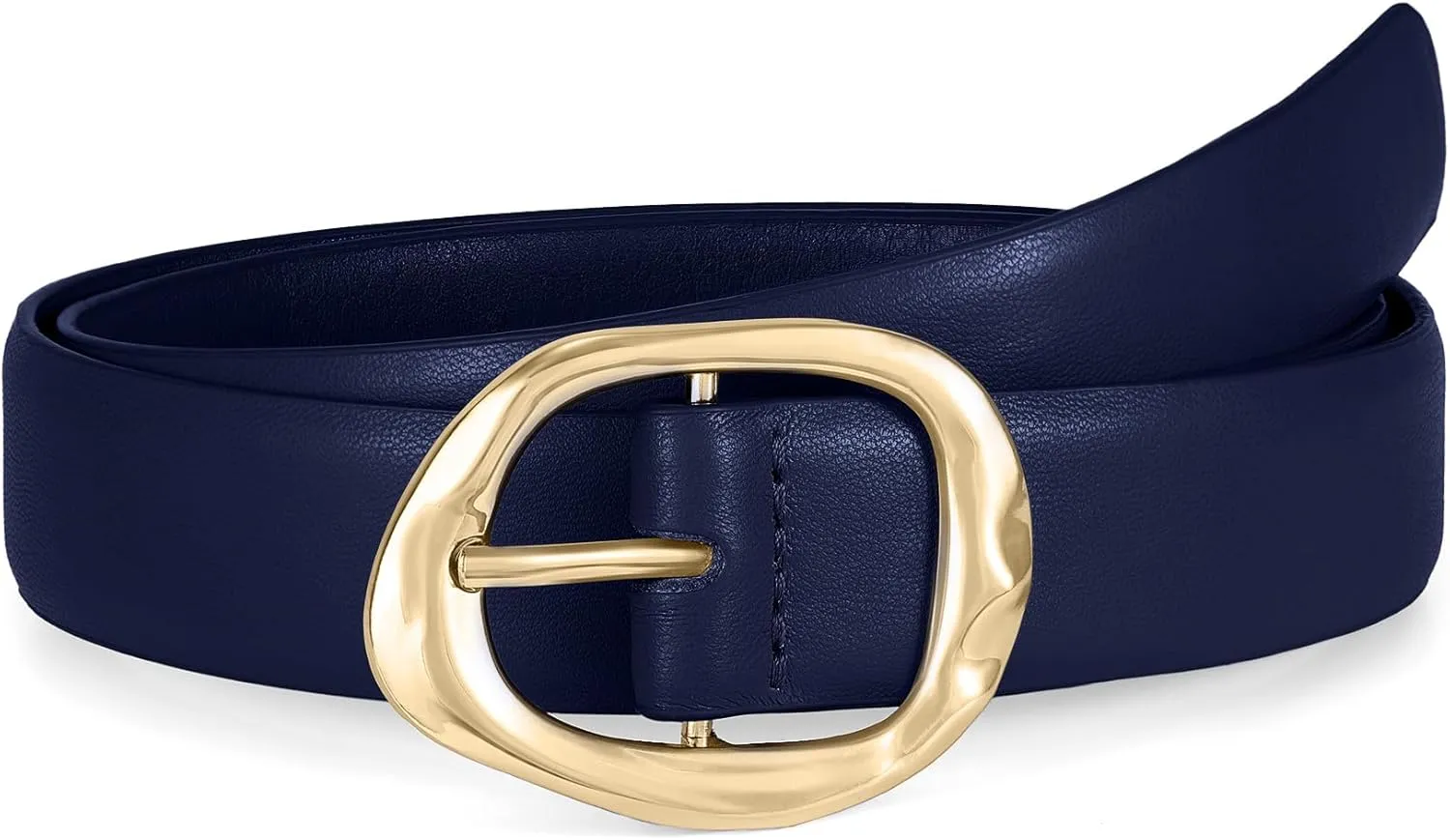 WHIPPY Leather Belt for Women Casual Waist Belt with Gold Buckle Fashion Ladies Belt for Jeans Pants Dress