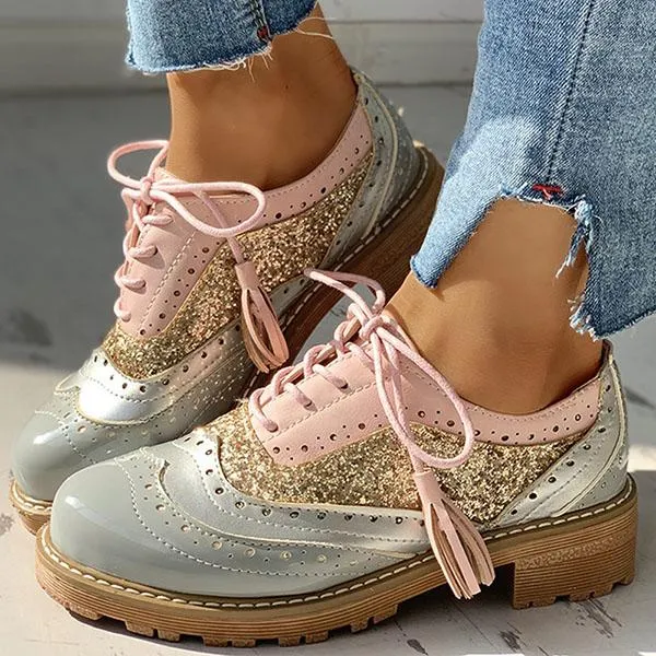 Women Vintage Oxford Brogues Shoes