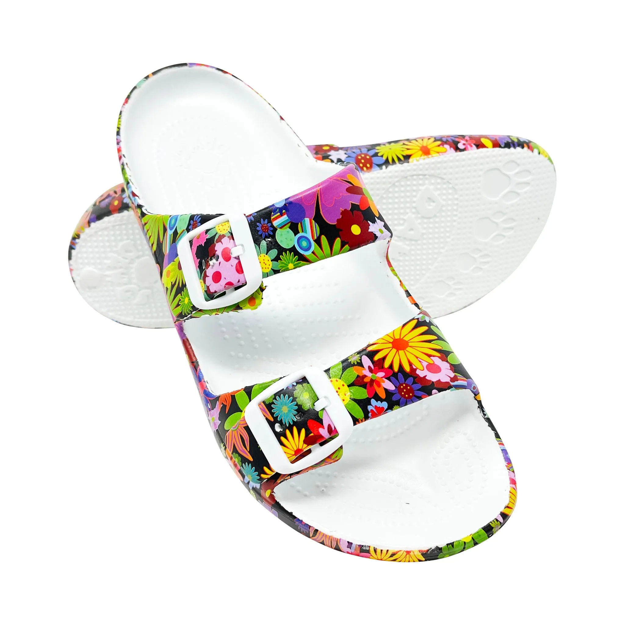 Women's PAW Print Adjustable 2-Strap Sandals - Flower Child