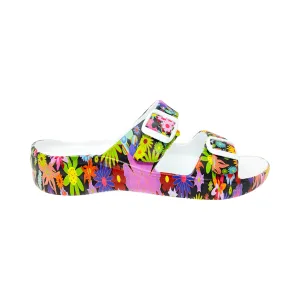 Women's PAW Print Adjustable 2-Strap Sandals - Flower Child