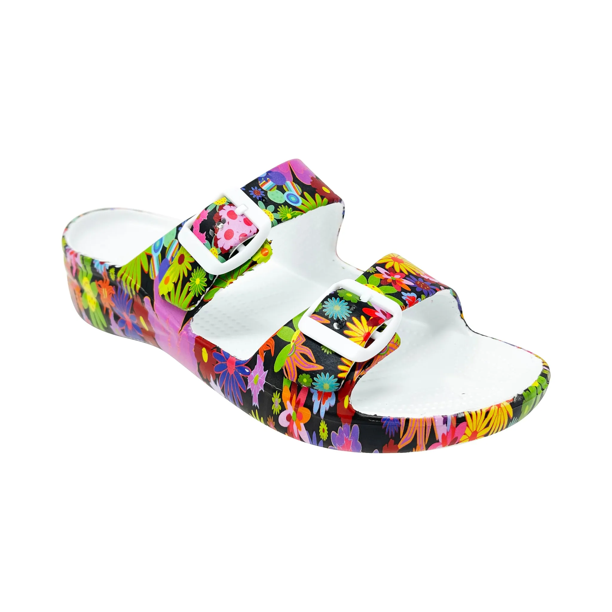 Women's PAW Print Adjustable 2-Strap Sandals - Flower Child